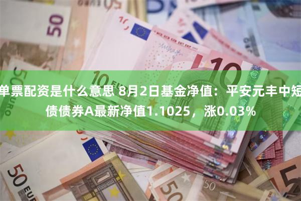 单票配资是什么意思 8月2日基金净值：平安元丰中短债债券A最新净值1.1025，涨0.03%