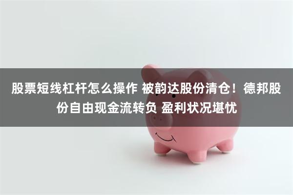 股票短线杠杆怎么操作 被韵达股份清仓！德邦股份自由现金流转负 盈利状况堪忧