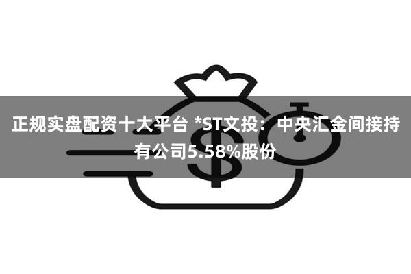 正规实盘配资十大平台 *ST文投：中央汇金间接持有公司5.58%股份